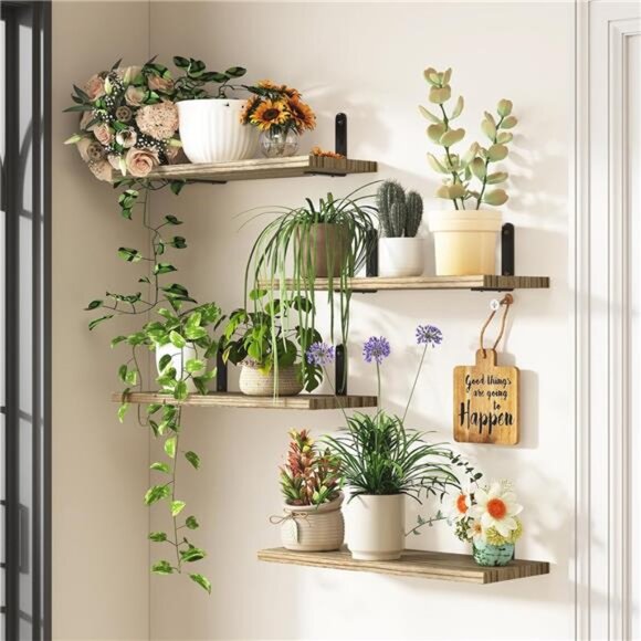 Wall Floating Shelves for Room Decor, 4 Sets Floating Shelves for Wall - Picture 5 of 7